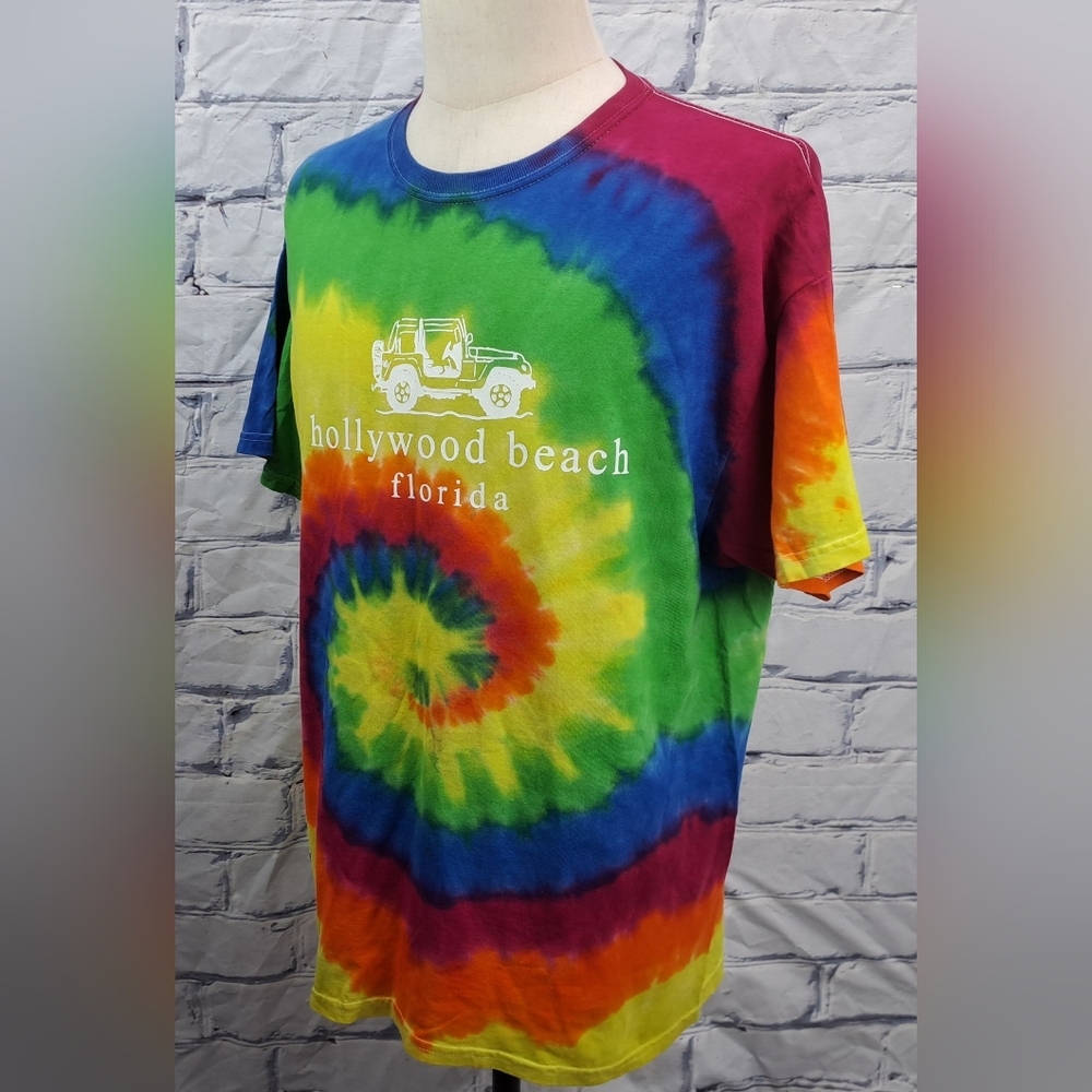 Colortone Men's T-Shirt Tee Hollywood Florida Jeep Pyschedelic Trippy XL - Picture 5 of 13